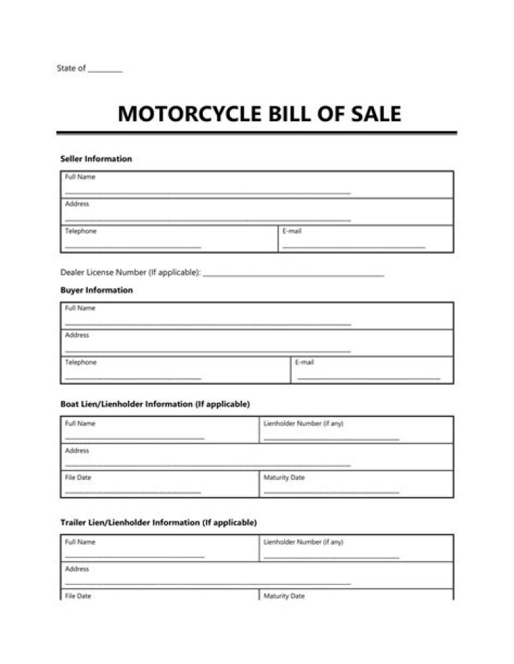 Do you need a bill of sale to register a motorcycle in NJ?