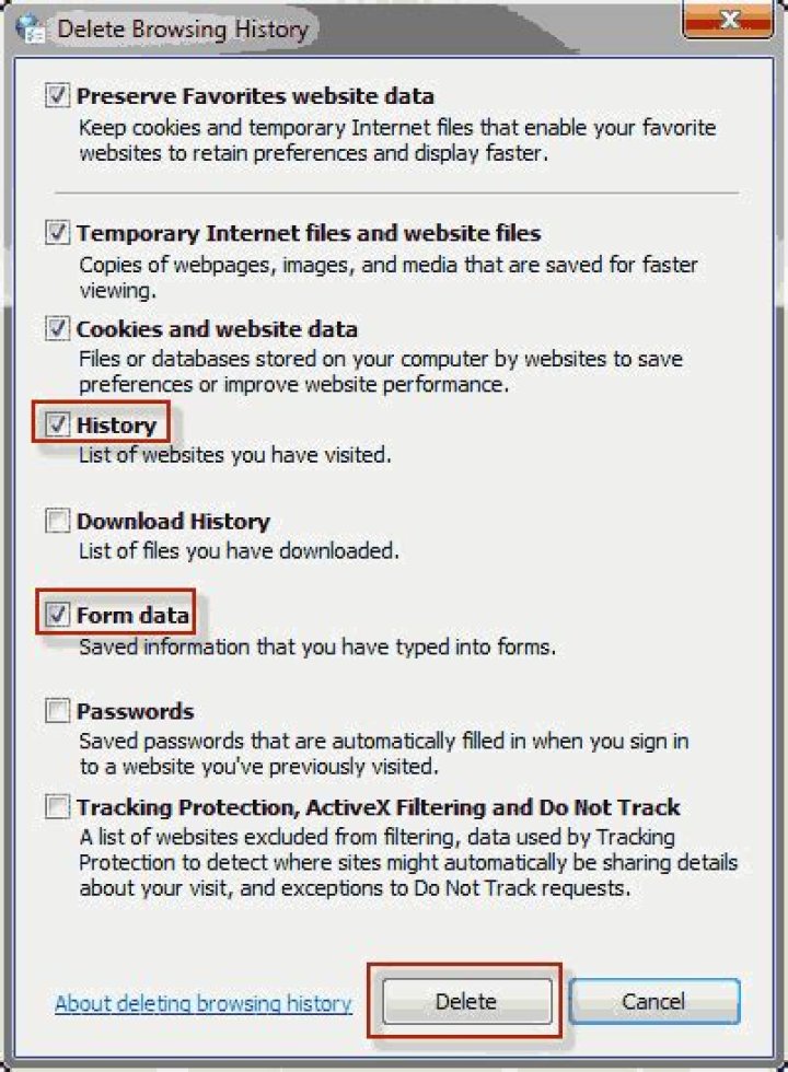 How do I delete browsing history from IP address?