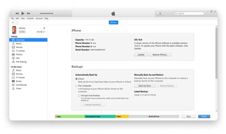 How do I update my apps on my iPhone through iTunes?