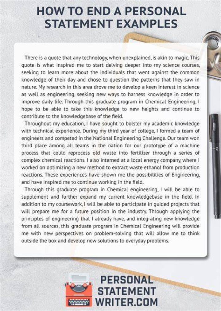 How do you end a personal statement?