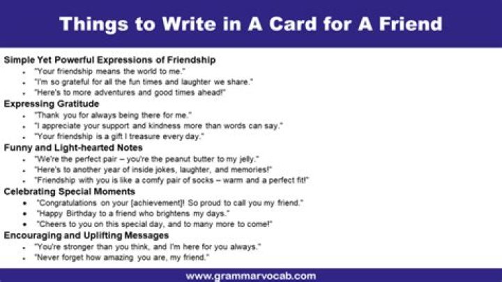 How do you write a best friend card?