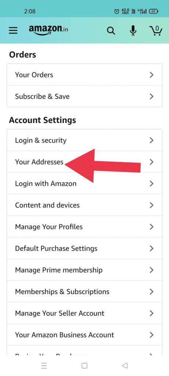 What is the billing address on Amazon?