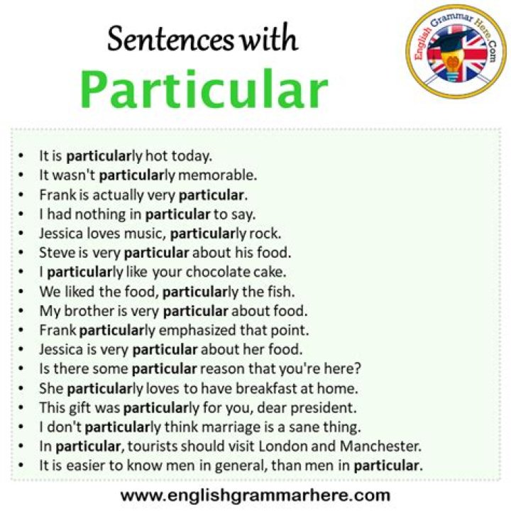 What is the example of specific?