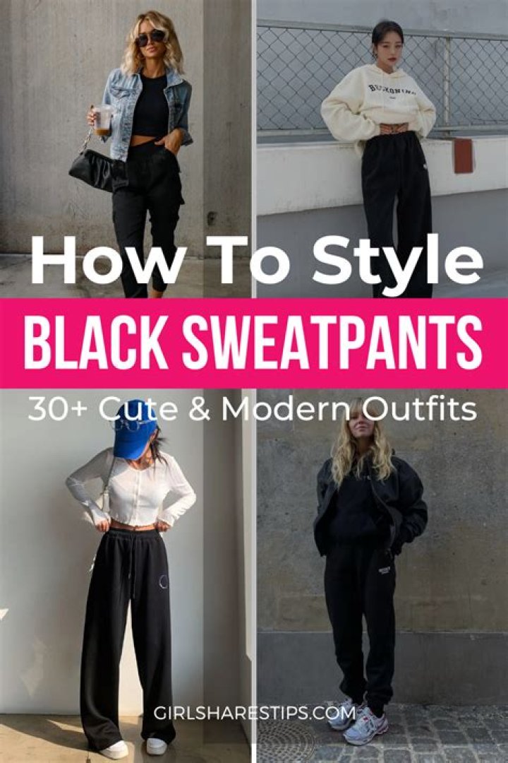 What tops to wear with black sweatpants?