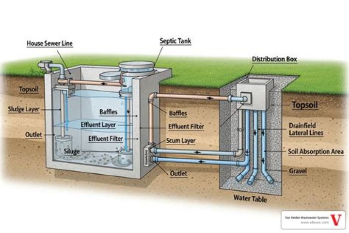 Where is the cap on a septic tank?
